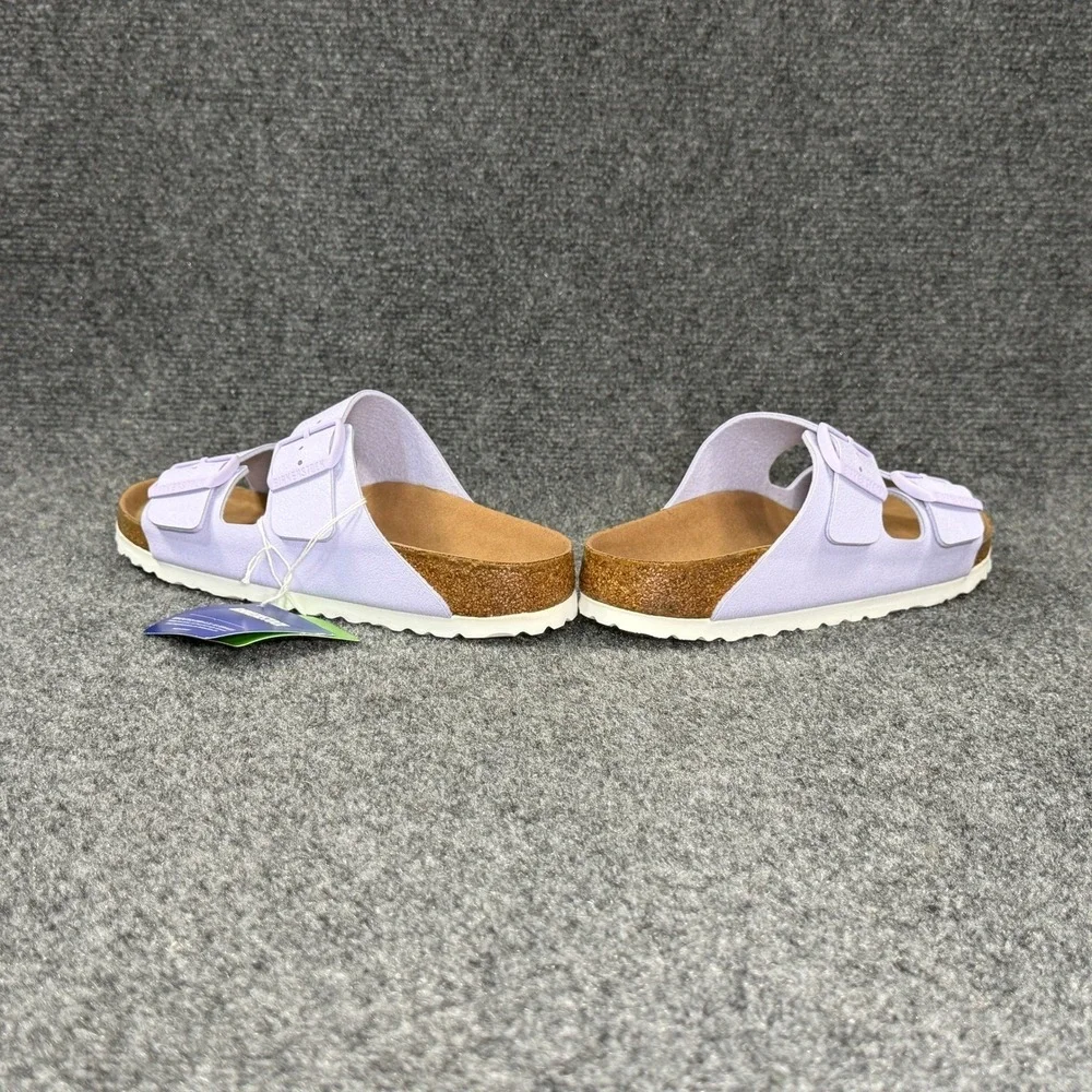 Birkenstock Arizona Sandal Womens 7 Lavender Fog Birkibuc Buckle Slide Flip Flop